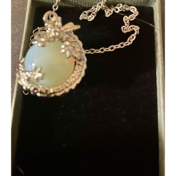 Opal dragon n STERLING SILVER CRYSTAL BALL NECKLACE - Picture 3 of 6